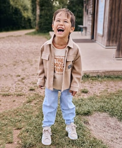 Jongens overhemd lange mouw beige