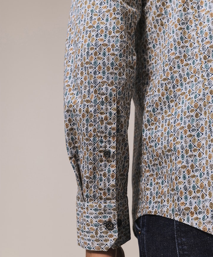 Overhemd lange mouw beige