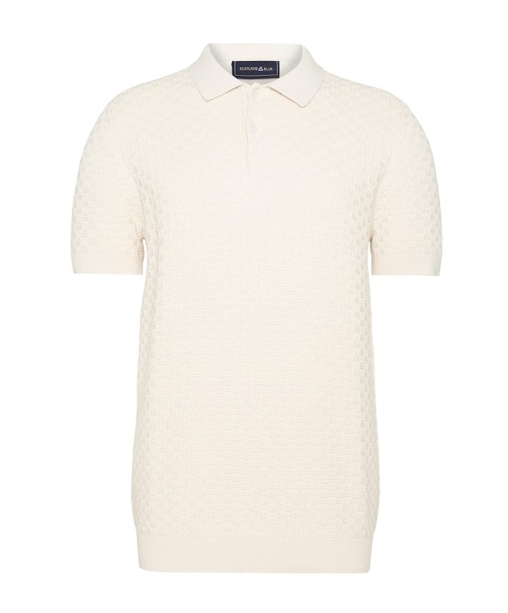 Heren polo ecru