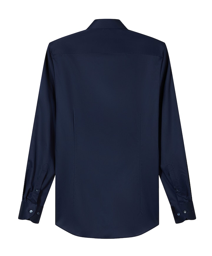 Heren overhemd lange mouw blauw