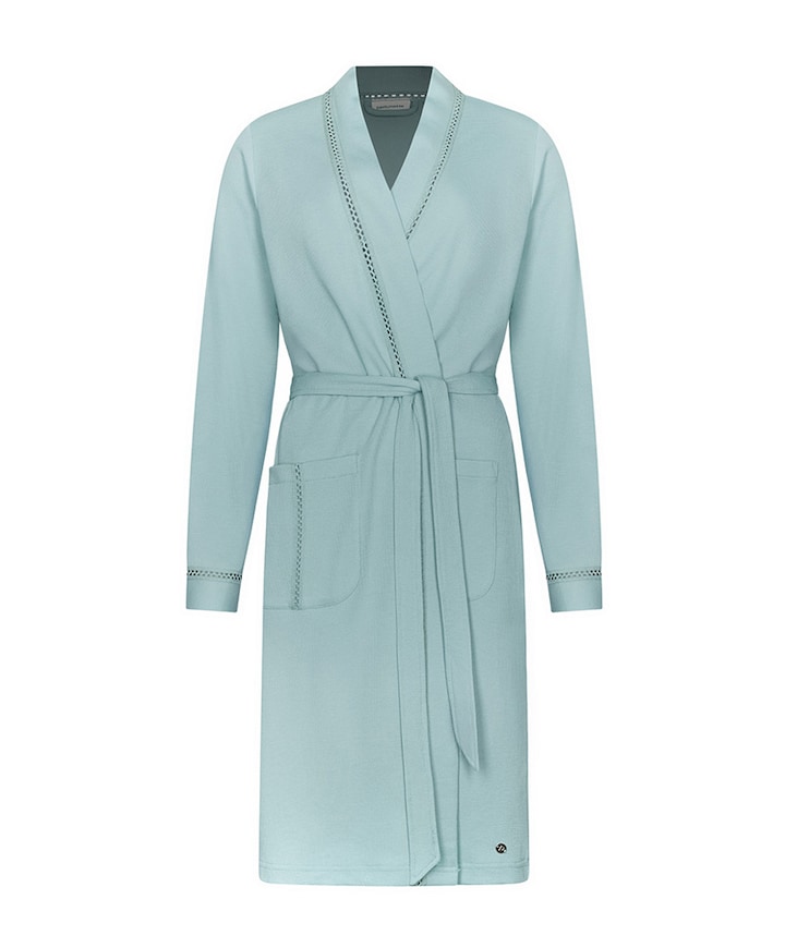 Dames ochtendjas blauw
