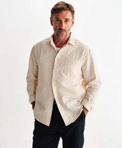 Overhemd lange mouw beige