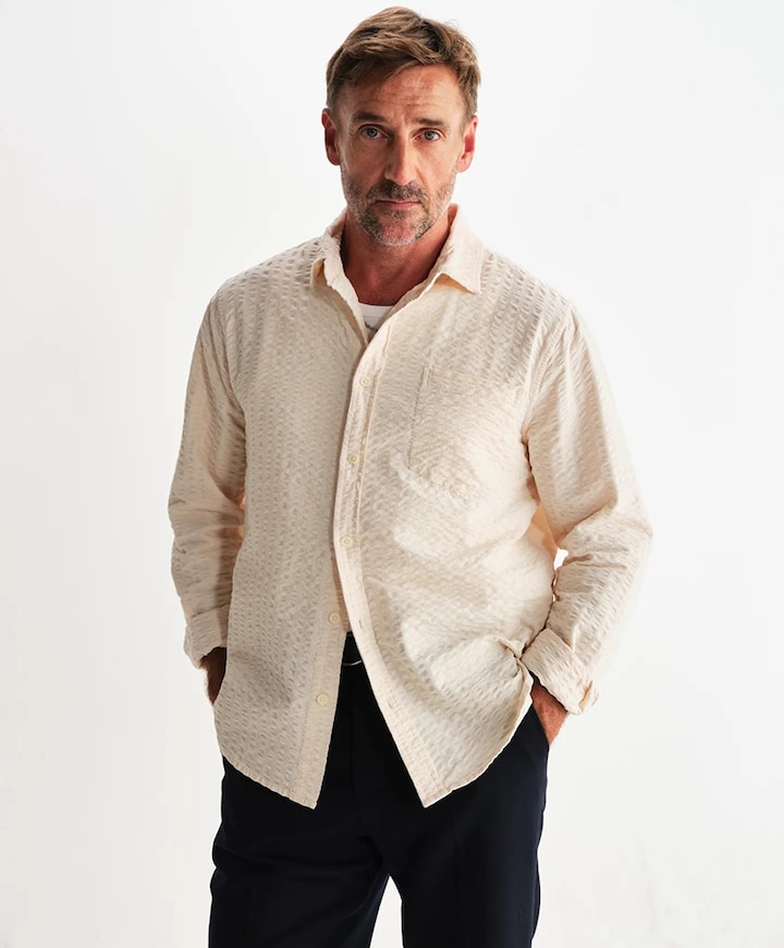 Overhemd lange mouw beige