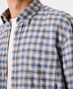 Heren overhemd lange mouw blauw