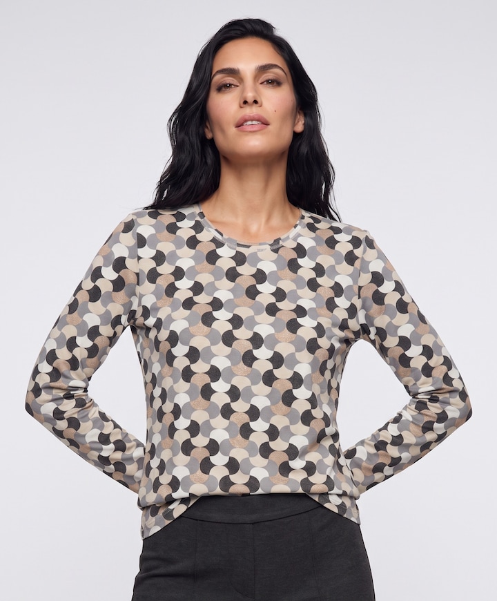 Dames longsleeve beige