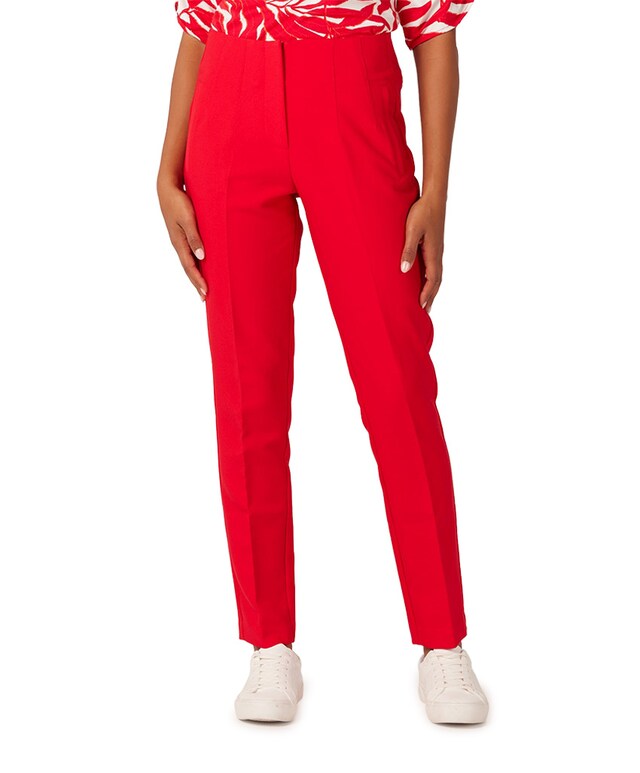 wq440 woven high waisted ankle pants broek rood