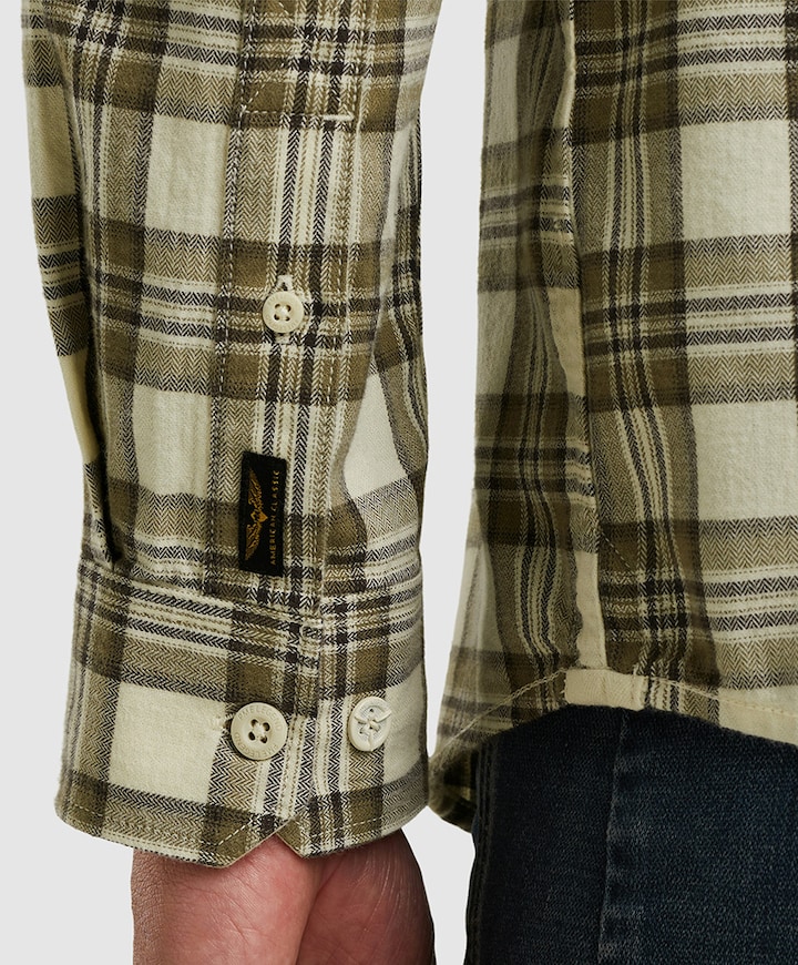 Heren overhemd lange mouw ecru