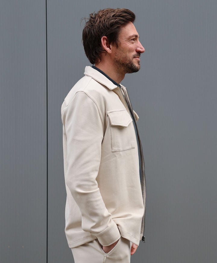 Heren overshirt beige