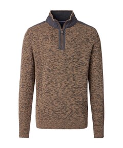 Heren trui met rits bruin