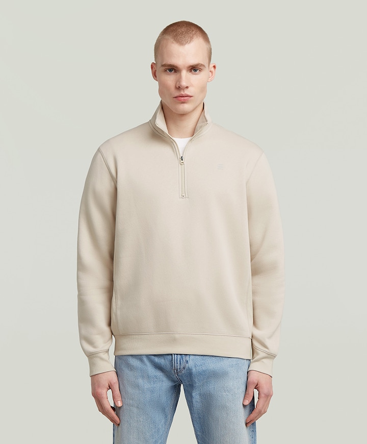 Sweater met rits ecru