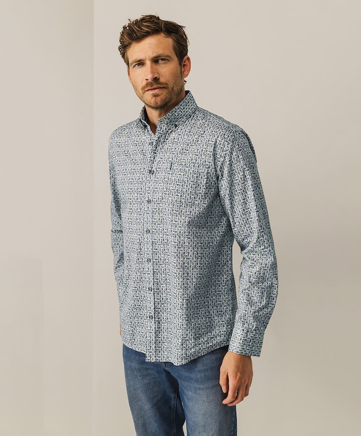 Overhemd lange mouw blauw