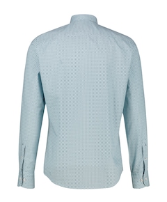 Heren overhemd lange mouw blauw