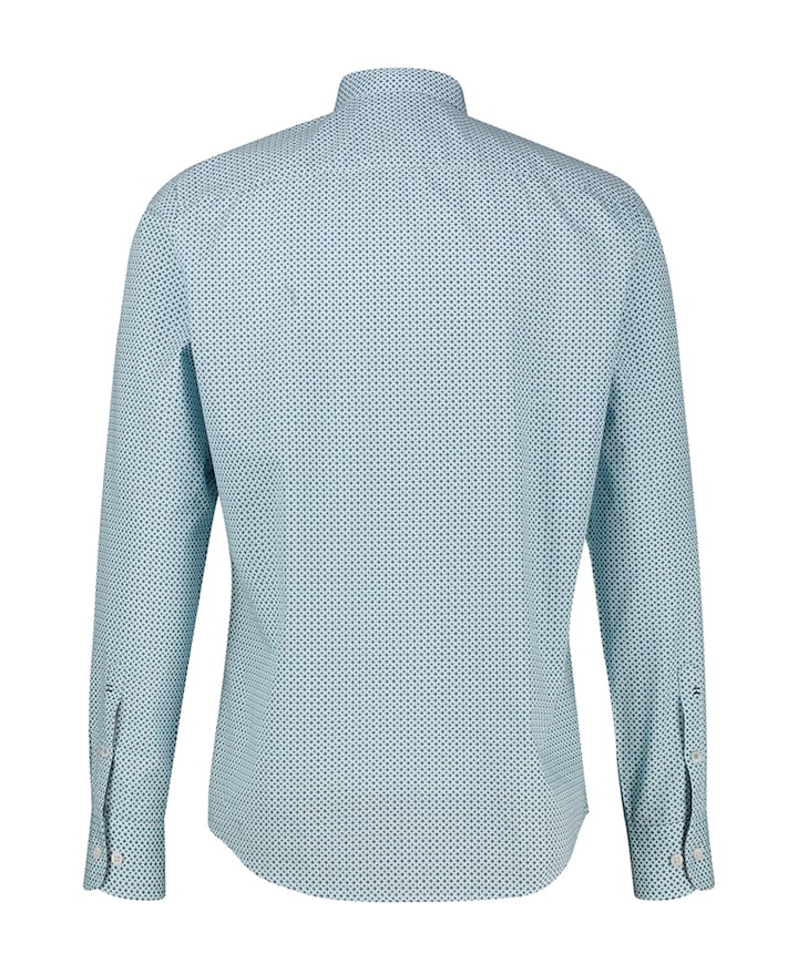 Heren overhemd lange mouw blauw