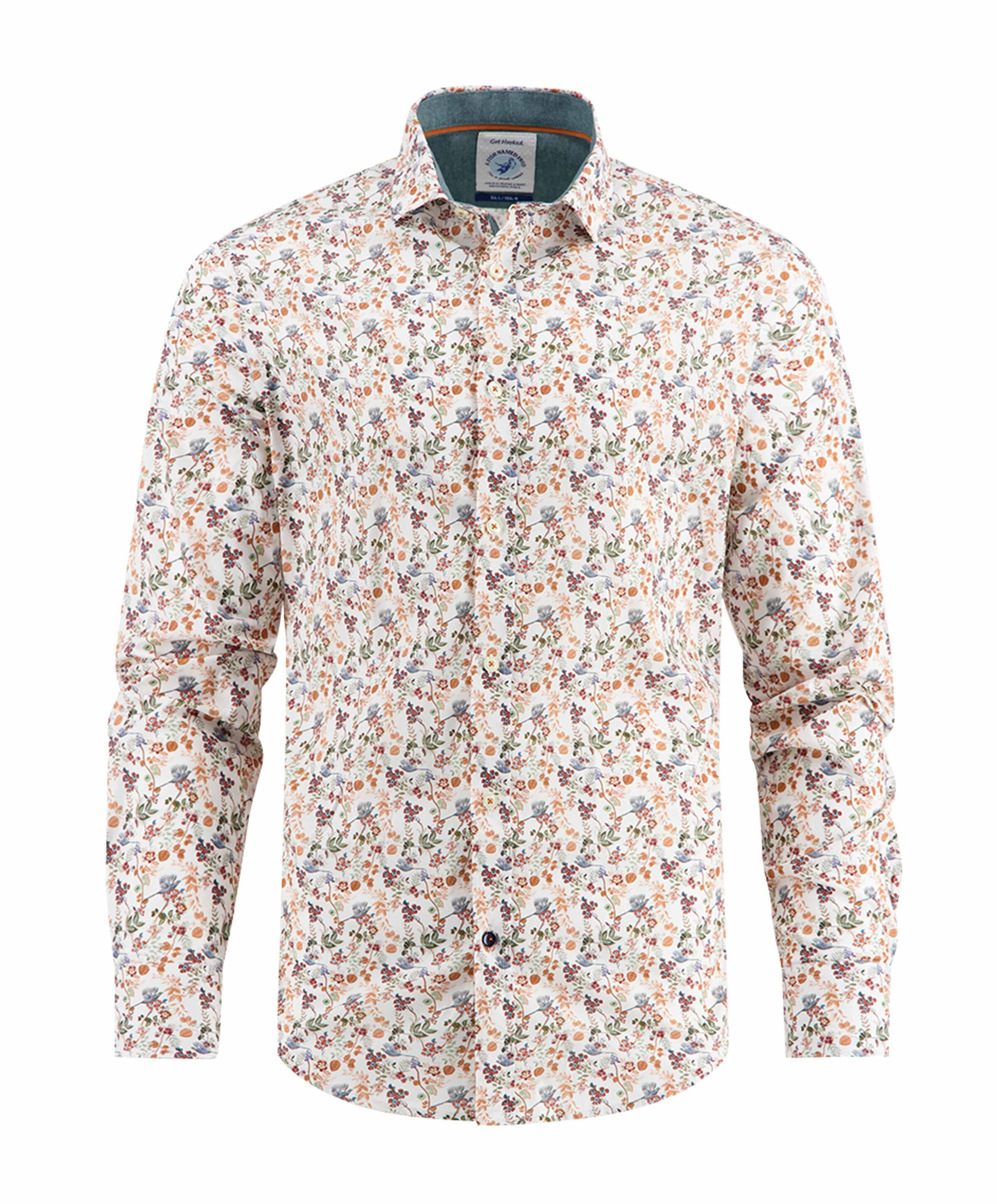 Heren overhemd lange mouw multicolor