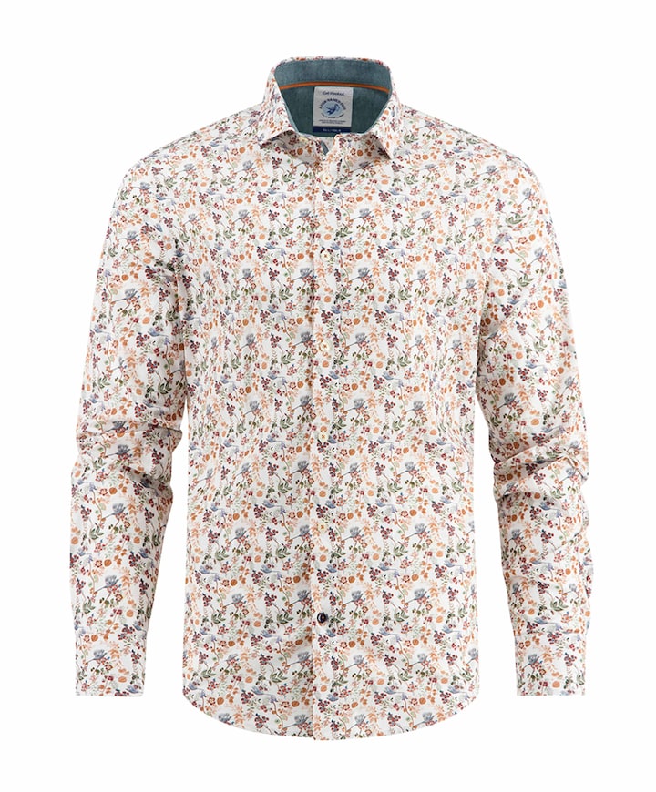 Heren overhemd lange mouw multicolor