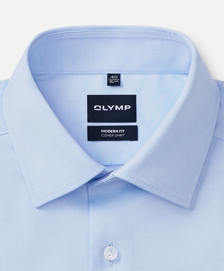 Heren overhemd lange mouw blauw