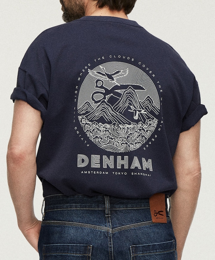 Heren T-shirt blauw