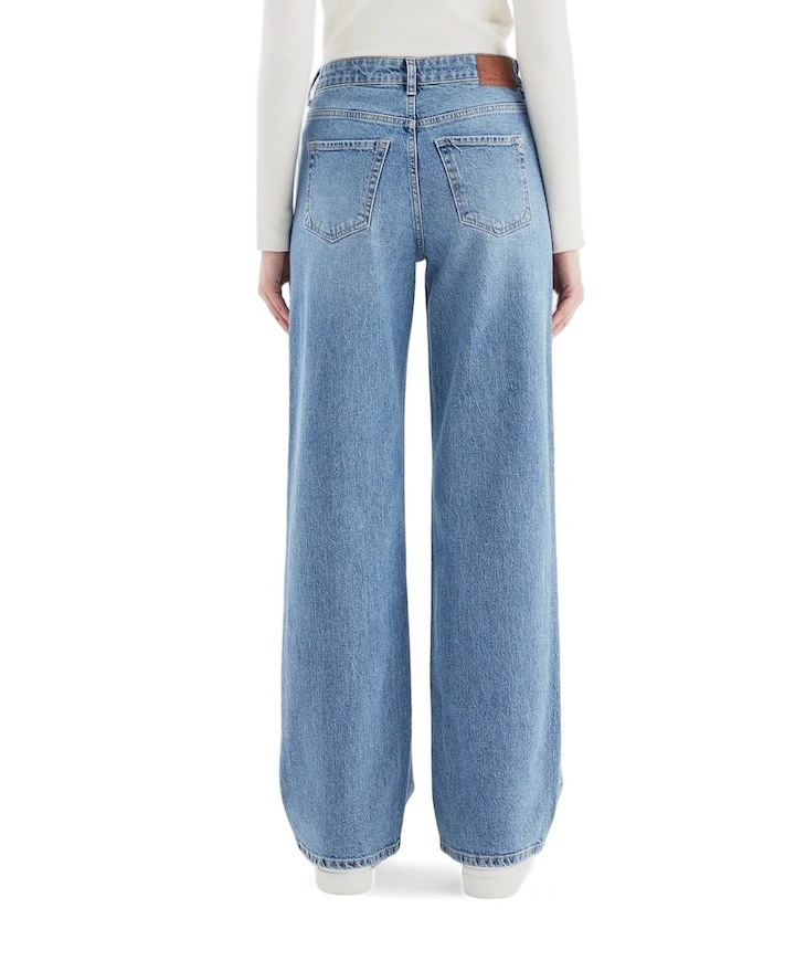 Relaxed straight dames jeans blauw