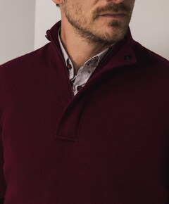 Heren trui met rits bordeaux