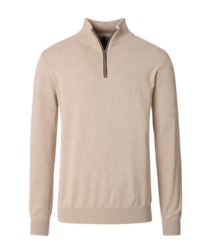 Trui met rits beige