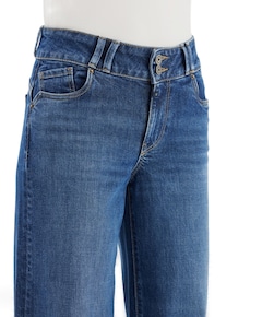 wide straight jeans dames jeans blauw