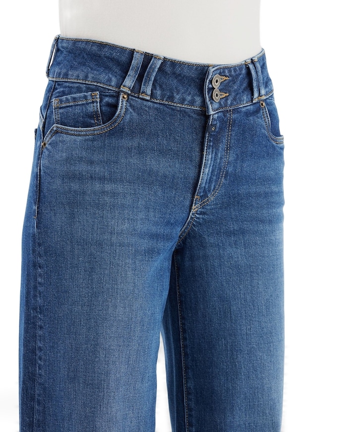 wide straight jeans dames jeans blauw