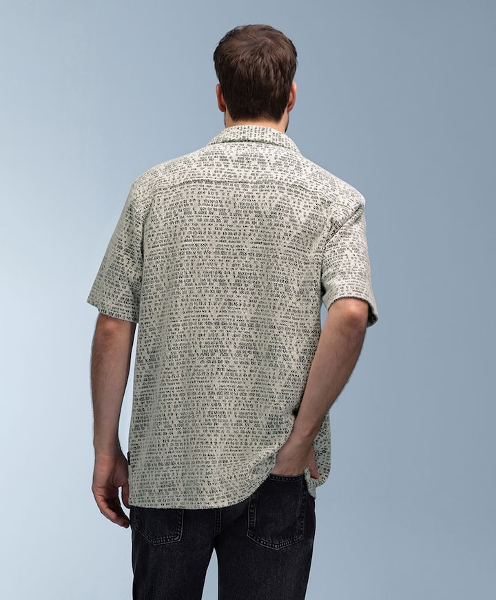 Heren overhemd korte mouw groen