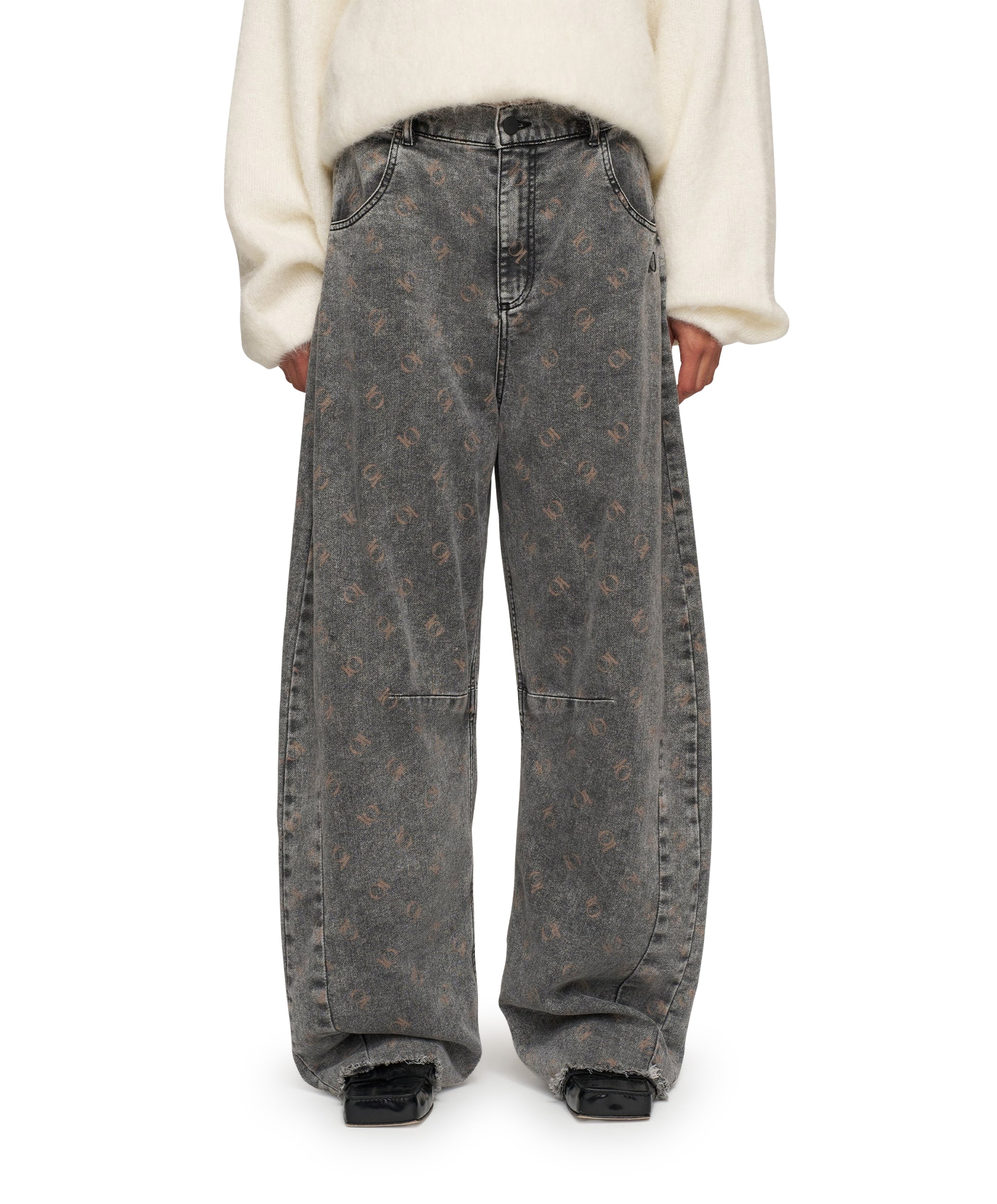 western monogram broek grijs