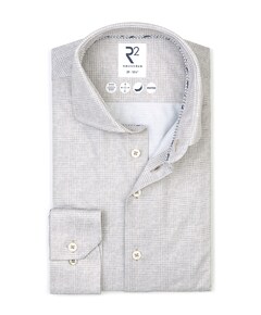 Heren overhemd lange mouw beige