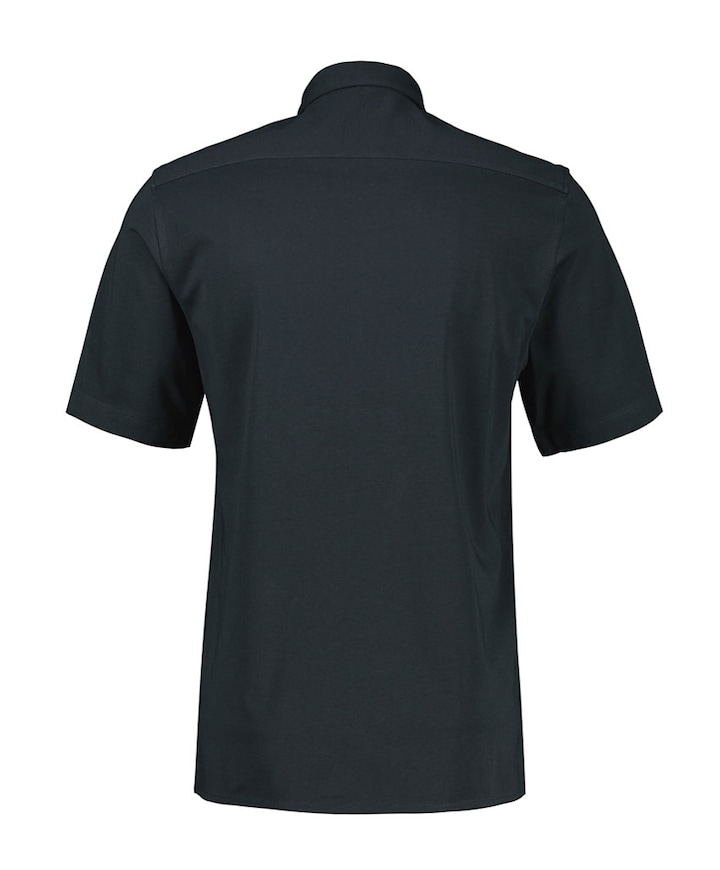 Heren overhemd korte mouw blauw