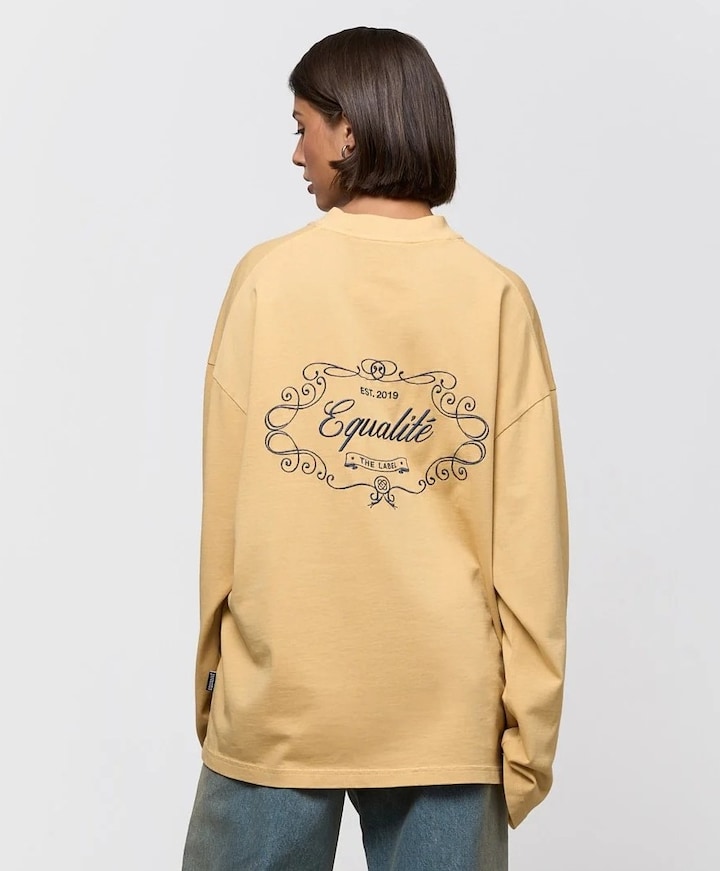 Uniseks longsleeve geel