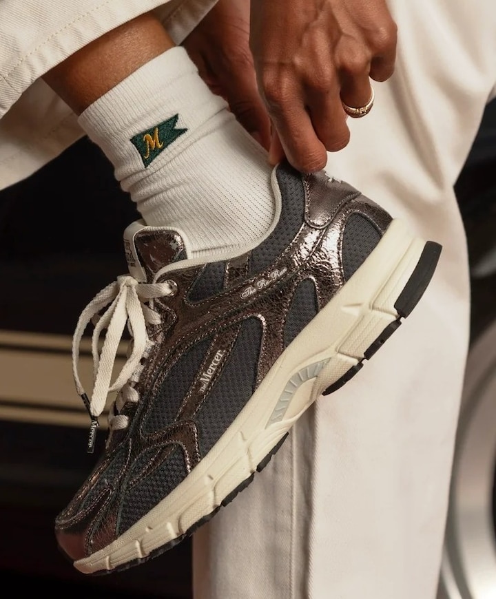The Re-Run Cracked dames sneakers grijs