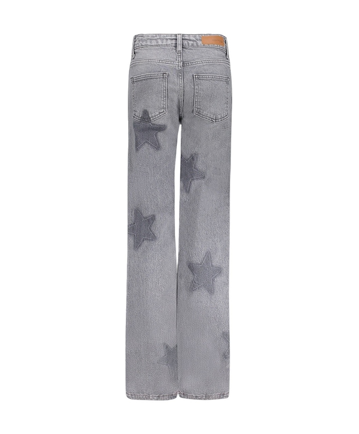 wide leg stars meisjes jeans grijs