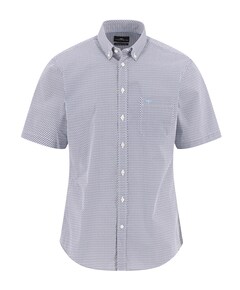 Heren overhemd korte mouw blauw