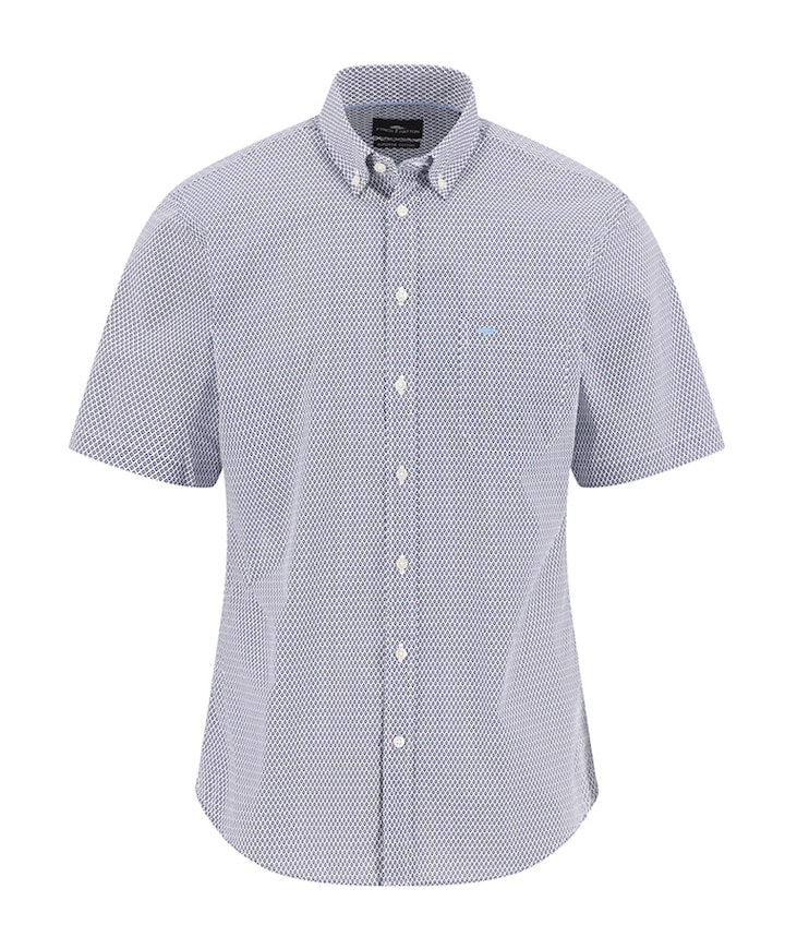Heren overhemd korte mouw blauw