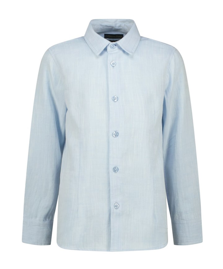 Jongens overhemd lange mouw blauw