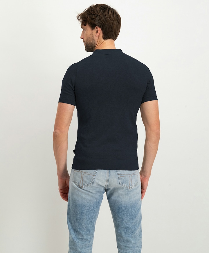 Heren polo blauw