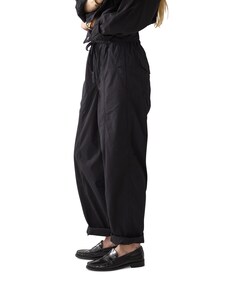 Loose Breezy cotton canvas dames broek zwart