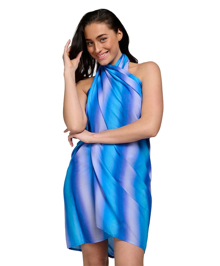 Dames pareo blauw