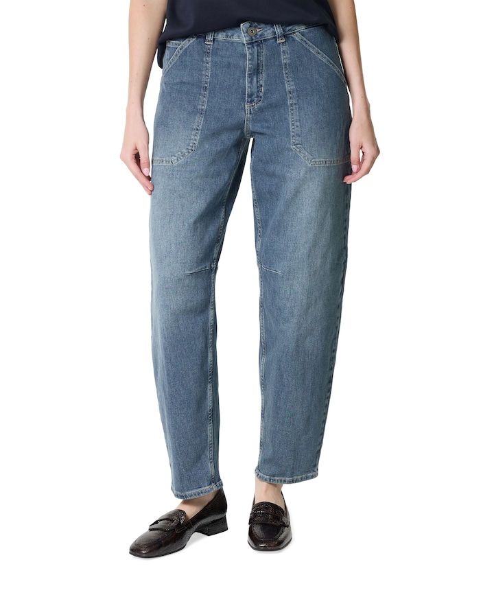 Mara Tapered Worker dames jeans blauw