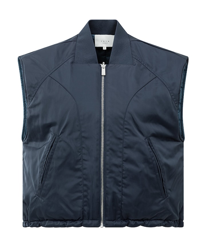 Dames omkeerbare bodywarmer blauw