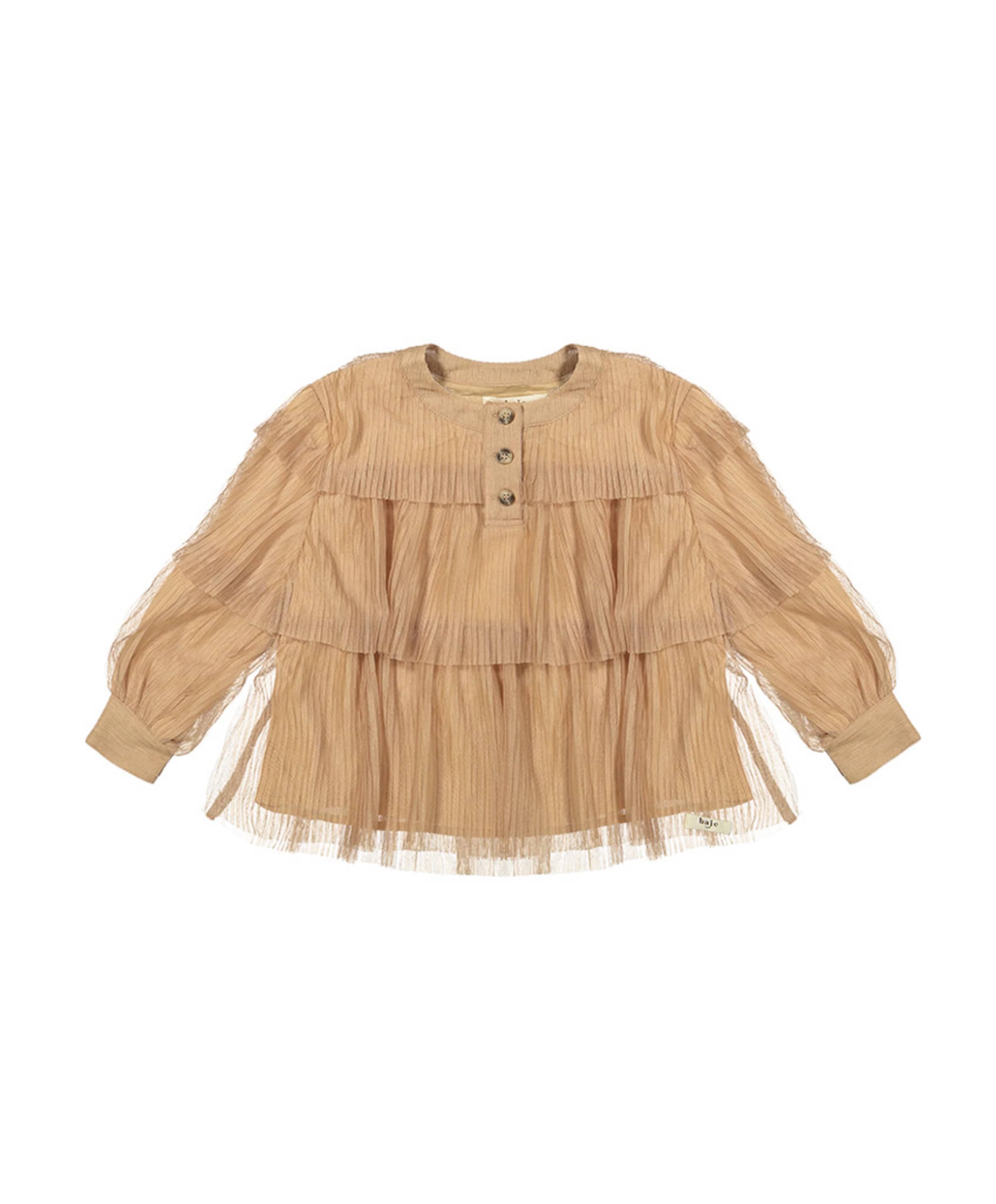 Blouse lange mouw beige