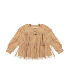 Blouse lange mouw beige