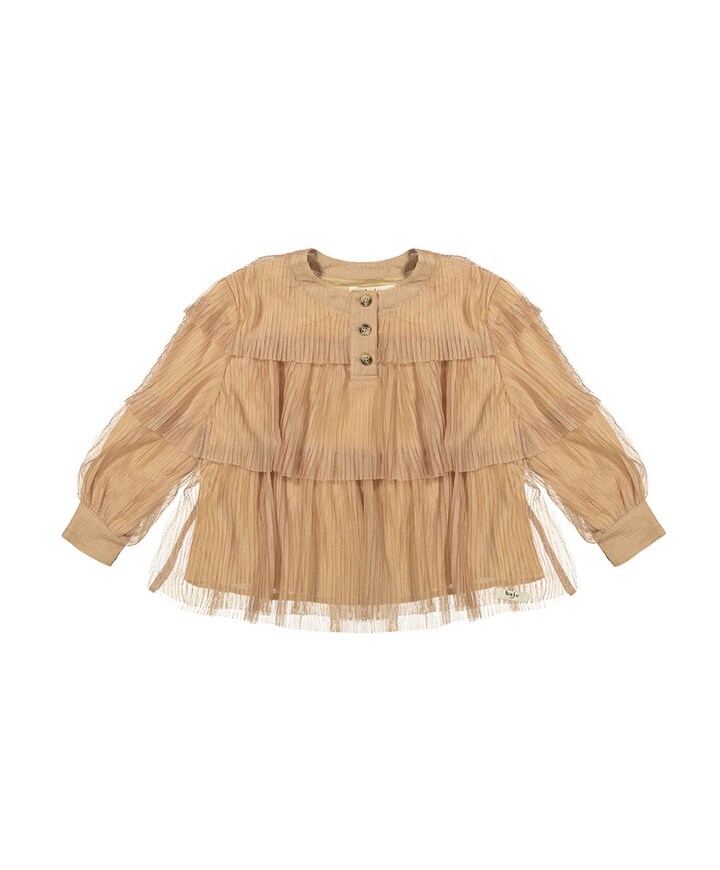 Blouse lange mouw beige
