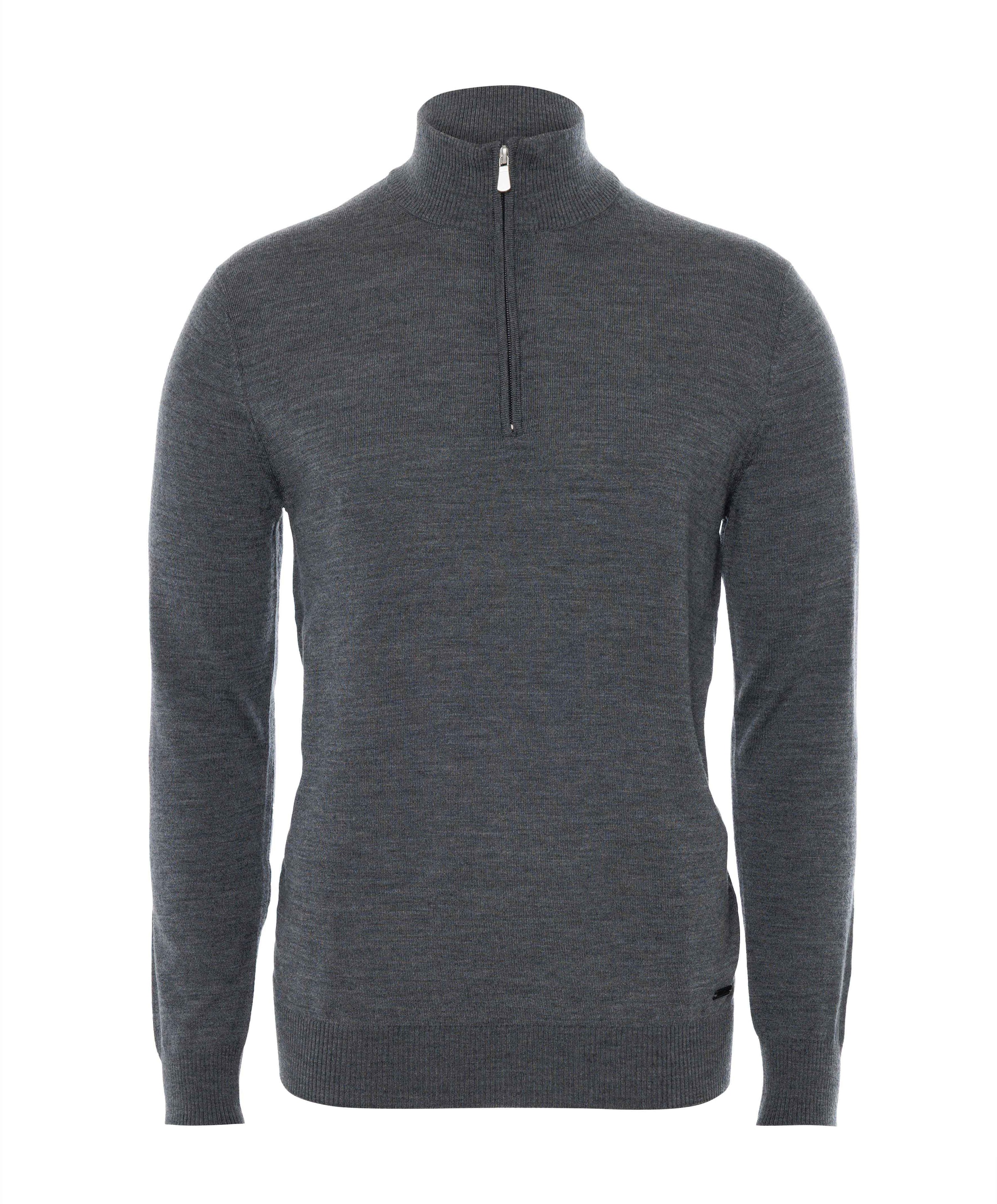 Heren trui met rits grijs