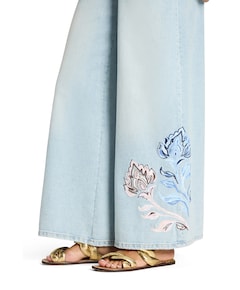 Palazzo cropped dames jeans blauw