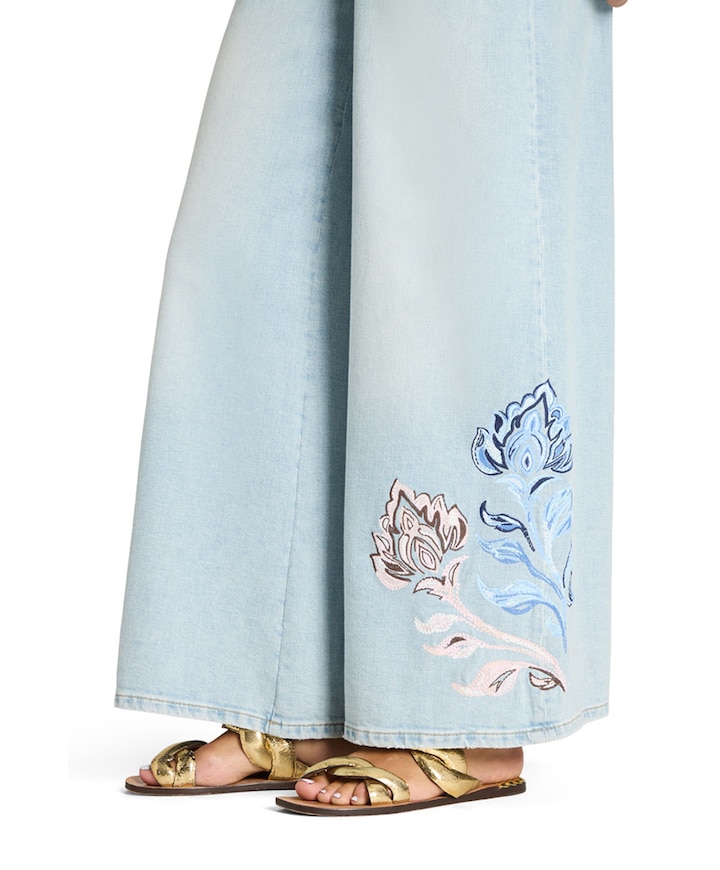 Palazzo cropped dames jeans blauw