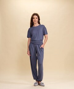 Dames pyjamatop blauw