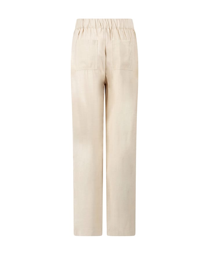 Linen Blend Wide-Leg dames broek beige