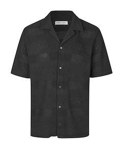 Heren overhemd korte mouw zwart